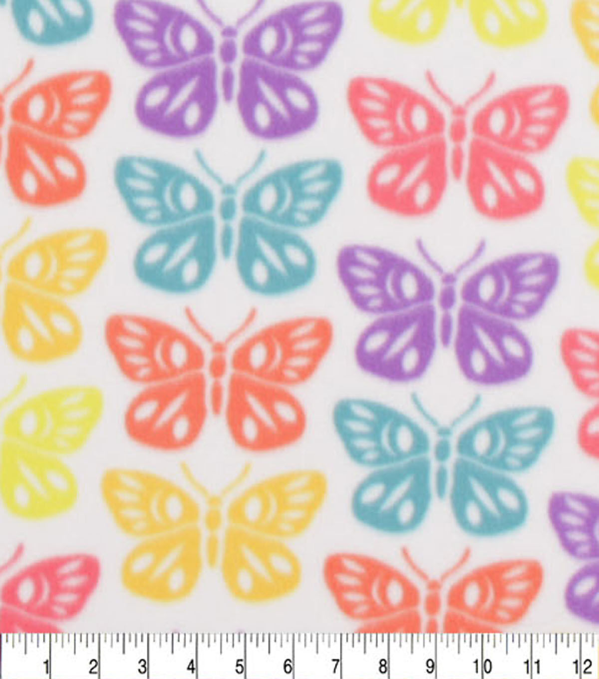 Multi Butterfly Lines Blizzard Fleece Fabric