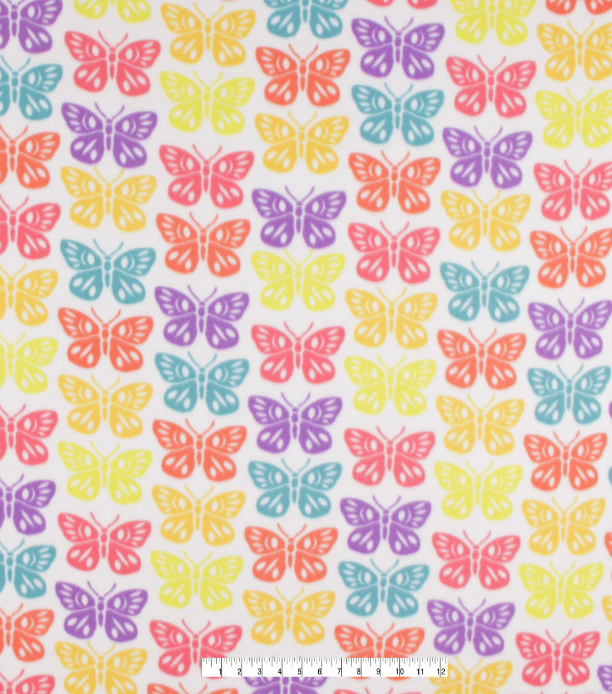 Multi Butterfly Lines Blizzard Fleece Fabric
