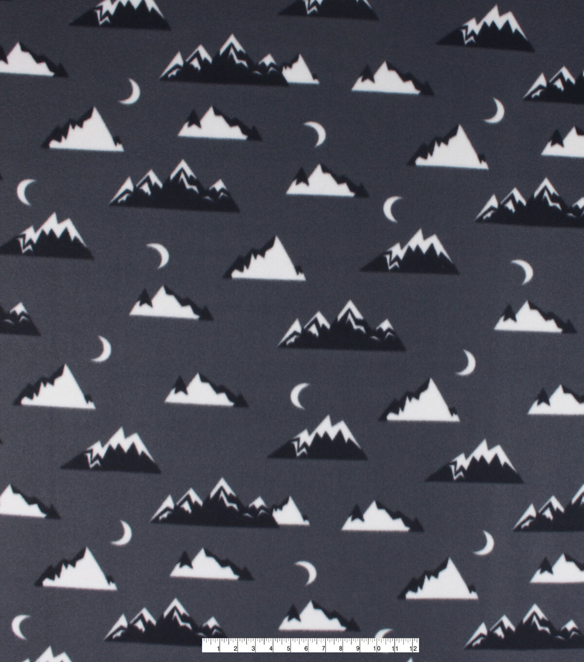 Mountains Blizzard Prints Fleece Fabric