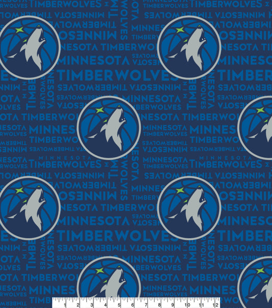 Minnesota Timberwolves Toss Wordmark NBA Fleece Fabric